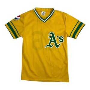 Joe Rudi #26 Oakland A's Athletics SGA Yellow Jersey Men’s Size Small V Neck